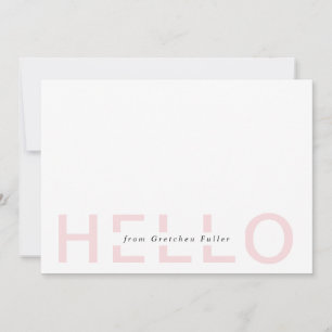 Say Hello Custom Colours Personalized Stationery Holiday Card