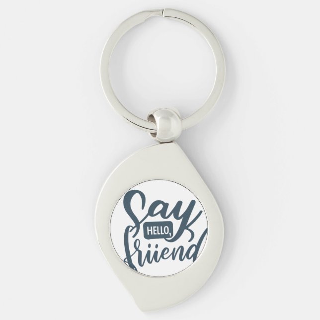 Say Hello, Friend - Swirl Keychain (Front)