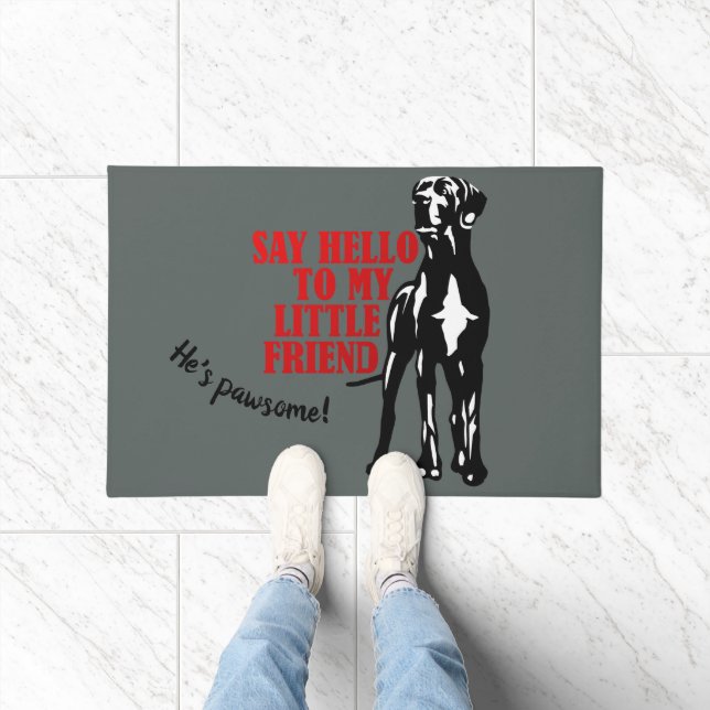 Say hello Great Dane curved Doormat (Indoor)