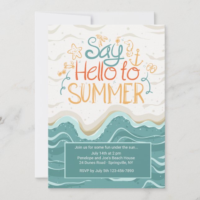 Say Hello to Summer Invitation (Front)