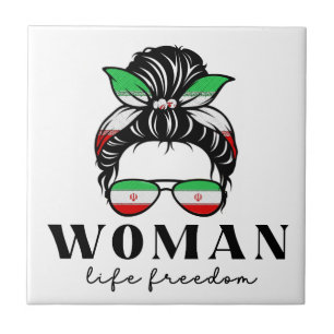 Say Her Name Masha Amini Women Life Freedom Suppor Tile