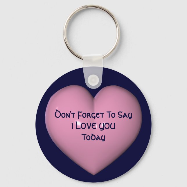 Say I Love You Pink Heart Keychain (Front)
