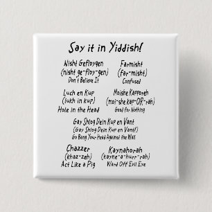 Say it in Yiddish 2 Inch Square Button