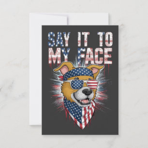 Say It To My Face Funny Mom dog Thank You Card