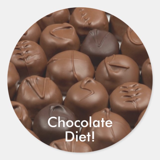 Say it with Chocolate! Classic Round Sticker (Front)