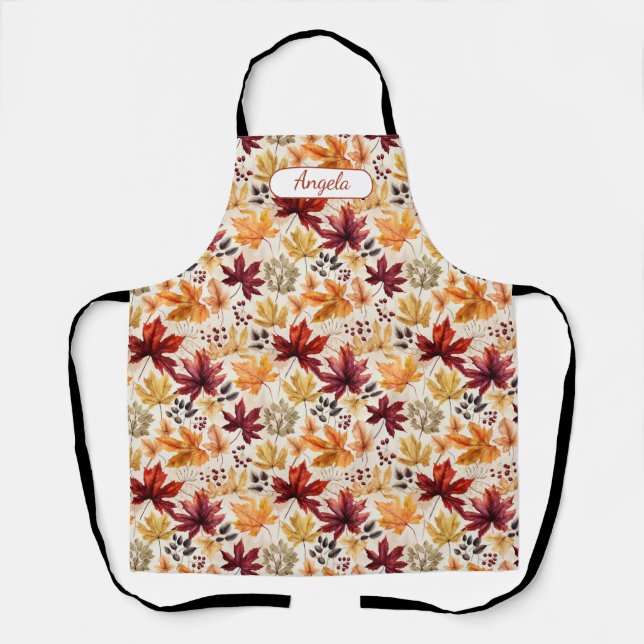 Say it with fall leaves 3 - Customized Apron (Front)