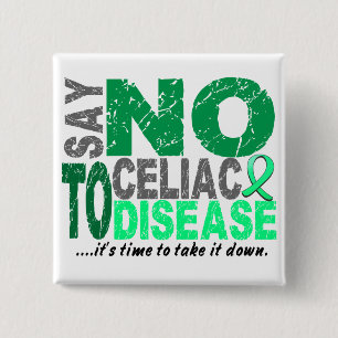 Say NO To Celiac Disease 1 2 Inch Square Button