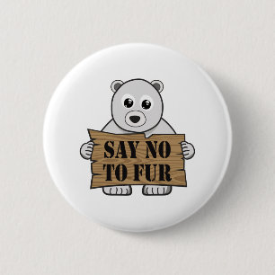 Say no to Fur 2 Inch Round Button