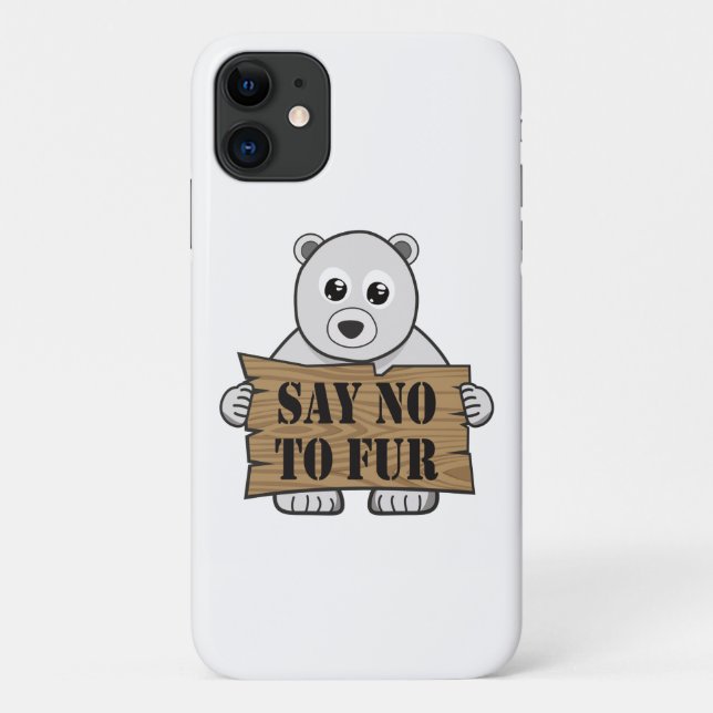 Say no to Fur Case-Mate iPhone Case (Back)