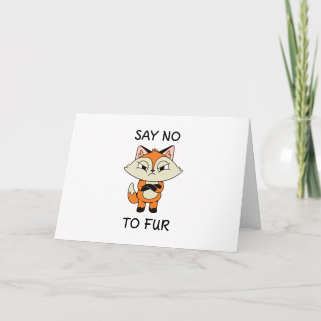 Say no to Fur - Sad Fox Card (Front)