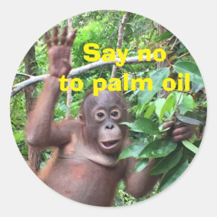 Say No to Palm Oil Climate Change Classic Round Sticker