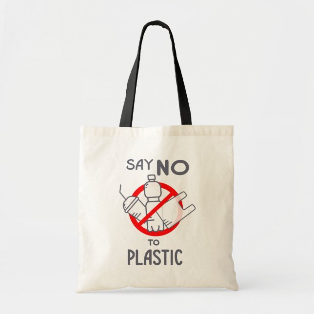 Say No To Plastic Tote Bag (Front)