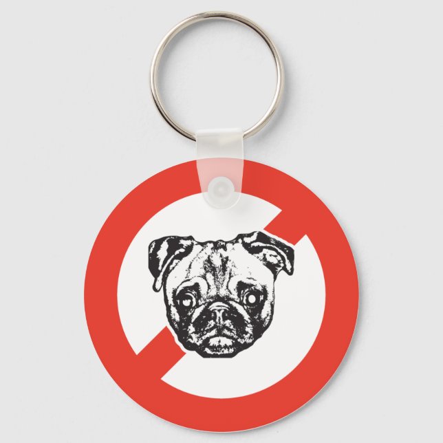 Say No to Pugs Keychain (Front)