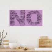Say No to Violence, Abuse, Drugs, Alcohol, & Fear Poster (Kitchen)