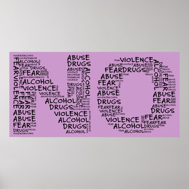 Say No to Violence, Abuse, Drugs, Alcohol, & Fear Poster (Front)