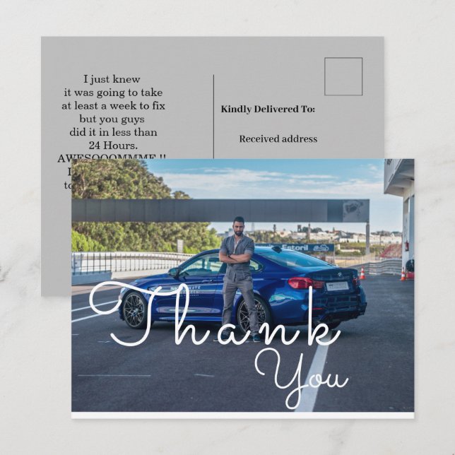 Say thank to a repair  postcard (Front/Back)