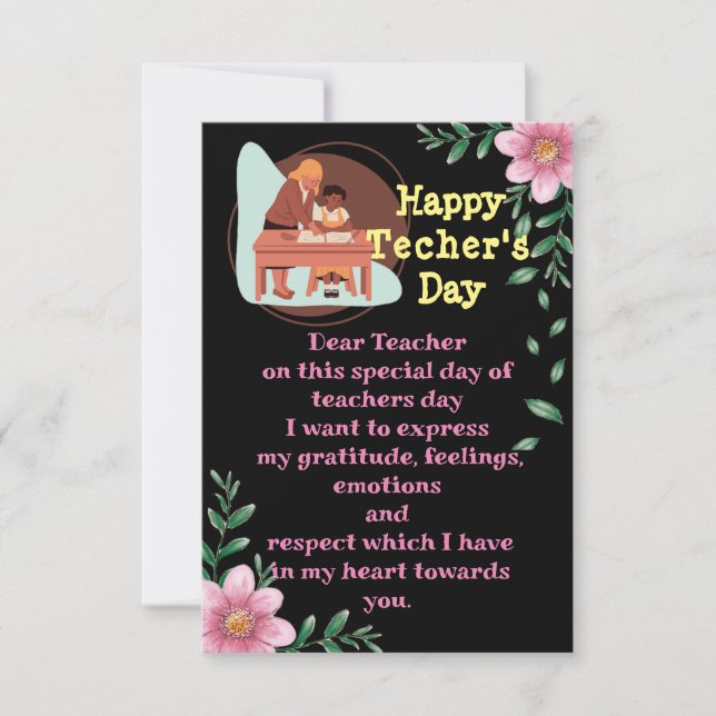 Say thank to the teacher Greeting Card (Front)