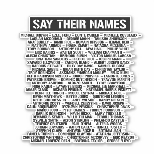 SAY THEIR NAMES (Front)