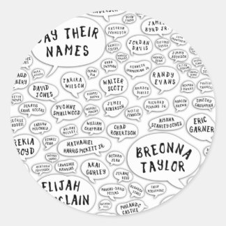 say their names classic round sticker