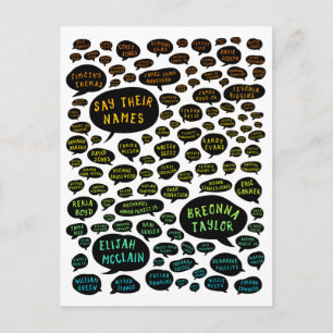 say their names rainbow postcard