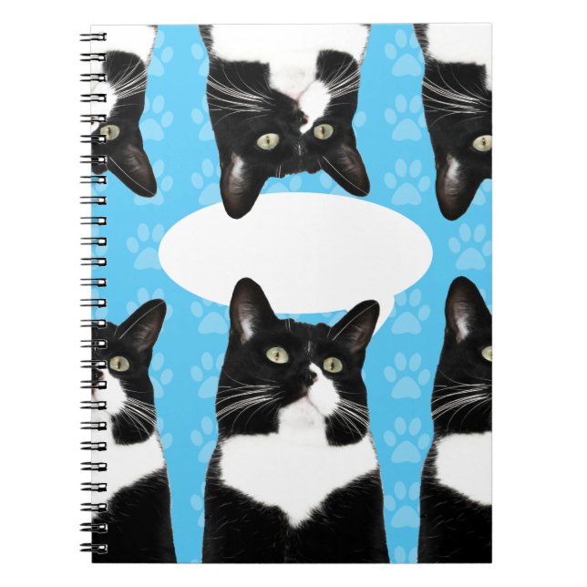 Say What Triple Cute Kitty Fun Cat Photo Art Notebook (Front)