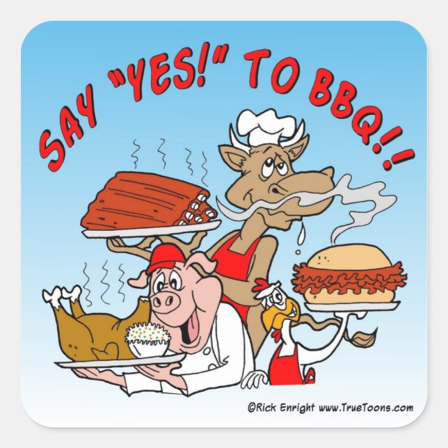 SAY YES TO BBQ! BBQ Sticker (Front)