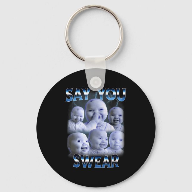Say You Swear Ai Niche Baby Holding Back Laugh Gen Keychain (Front)