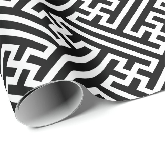 Sayagata bold japan traditional pattern white line wrapping paper (Roll Corner)