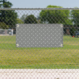 Sayagata pattern, Japanese, Black and White Banner