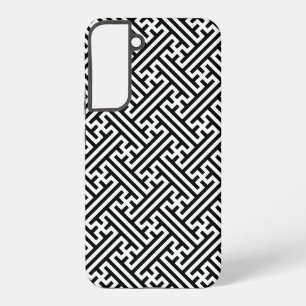 Sayagata pattern, Japanese, Black and White Samsung Galaxy Case
