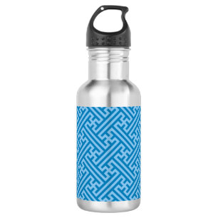 Sayagata pattern, Japanese, Blue and Baby Blue 532 Ml Water Bottle