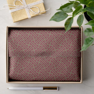 Sayagata pattern, Japanese, Burgundy and Gold Tissue Paper