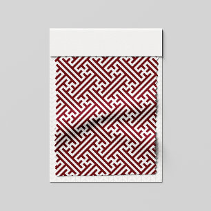 Sayagata pattern, Japanese, Burgundy and White Fabric