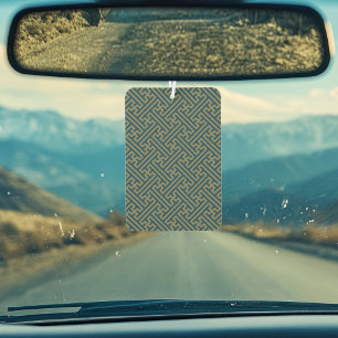 Sayagata pattern, Japanese, Gold and Navy Blue Air Freshener