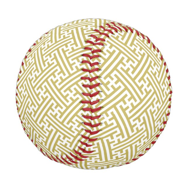 Sayagata pattern, Japanese, Gold and White Baseball (Angled)