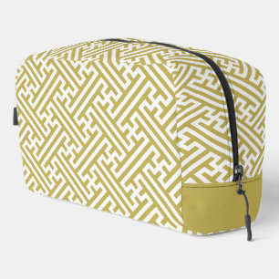Sayagata pattern, Japanese, Gold and White Dopp Kit