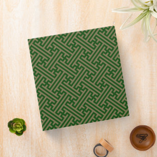 Sayagata pattern, Japanese, Green and Gold Binder