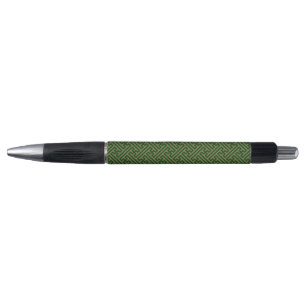 Sayagata pattern, Japanese, Green and Gold Pen