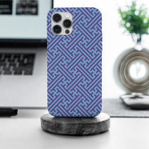 Sayagata pattern, Japanese, Purple and Blue iPhone 15 Pro Max Case