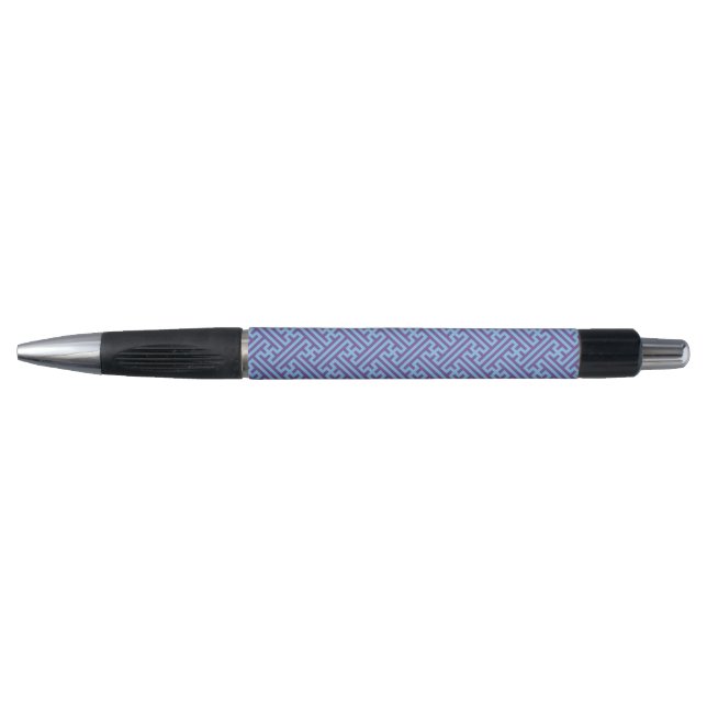 Sayagata pattern, Japanese, Purple and Blue Pen (Front)