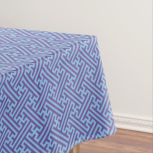 Sayagata pattern, Japanese, Purple and Blue Tablecloth