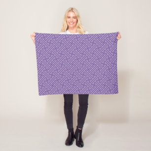Sayagata pattern, Japanese, Purple and Pink Fleece Blanket
