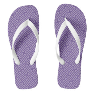 Sayagata pattern, Japanese, Purple and Pink Flip Flops