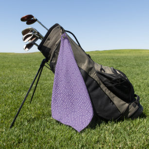 Sayagata pattern, Japanese, Purple and Pink Golf Towel
