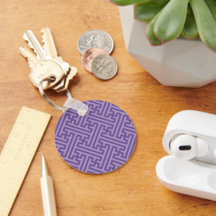 Sayagata pattern, Japanese, Purple and Pink Keychain