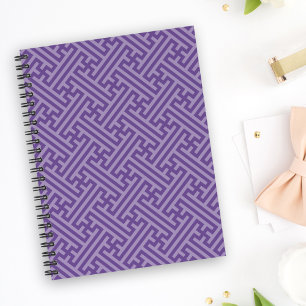 Sayagata pattern, Japanese, Purple and Pink Notebook