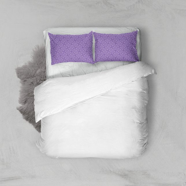 Sayagata pattern, Japanese, Purple and Pink Pillowcase (Creator Uploaded)