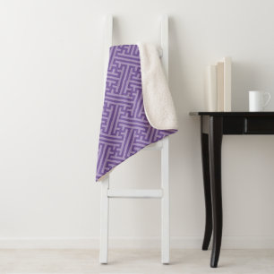 Sayagata pattern, Japanese, Purple and Pink Sherpa Blanket