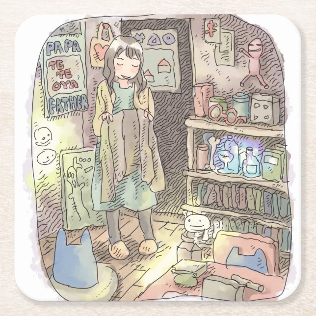 Sayagoji Square Paper Coaster (Front)