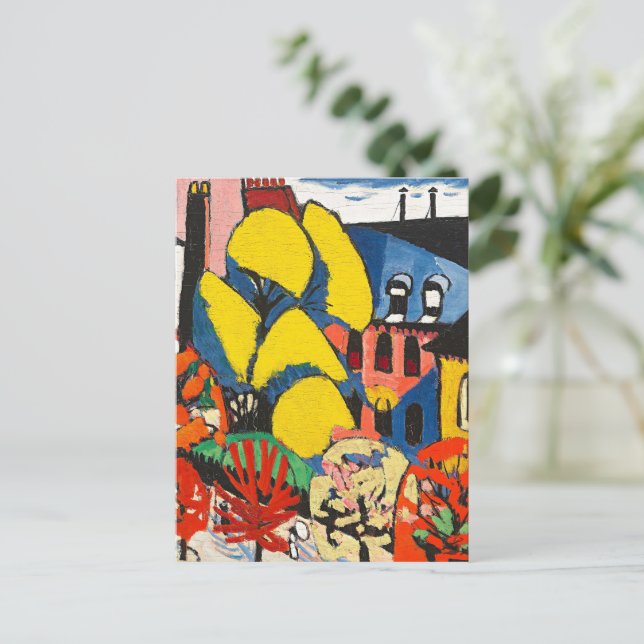 Sayen - Trees, colourful painting, Postcard (Standing Front)